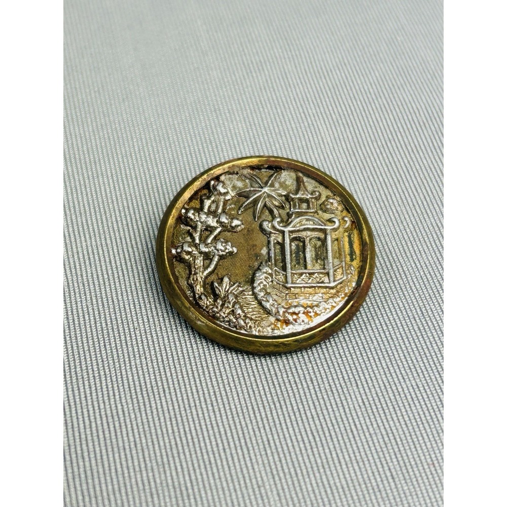 Asian Gazebo‎ Antique Metal Loop Picture Button